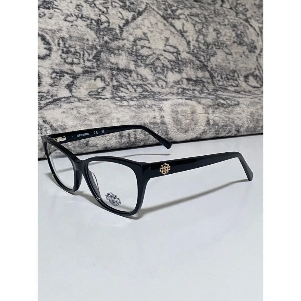 NEW Harley-Davidson Cat-Eye RX Eyeglasses in a Glossy Black Frame